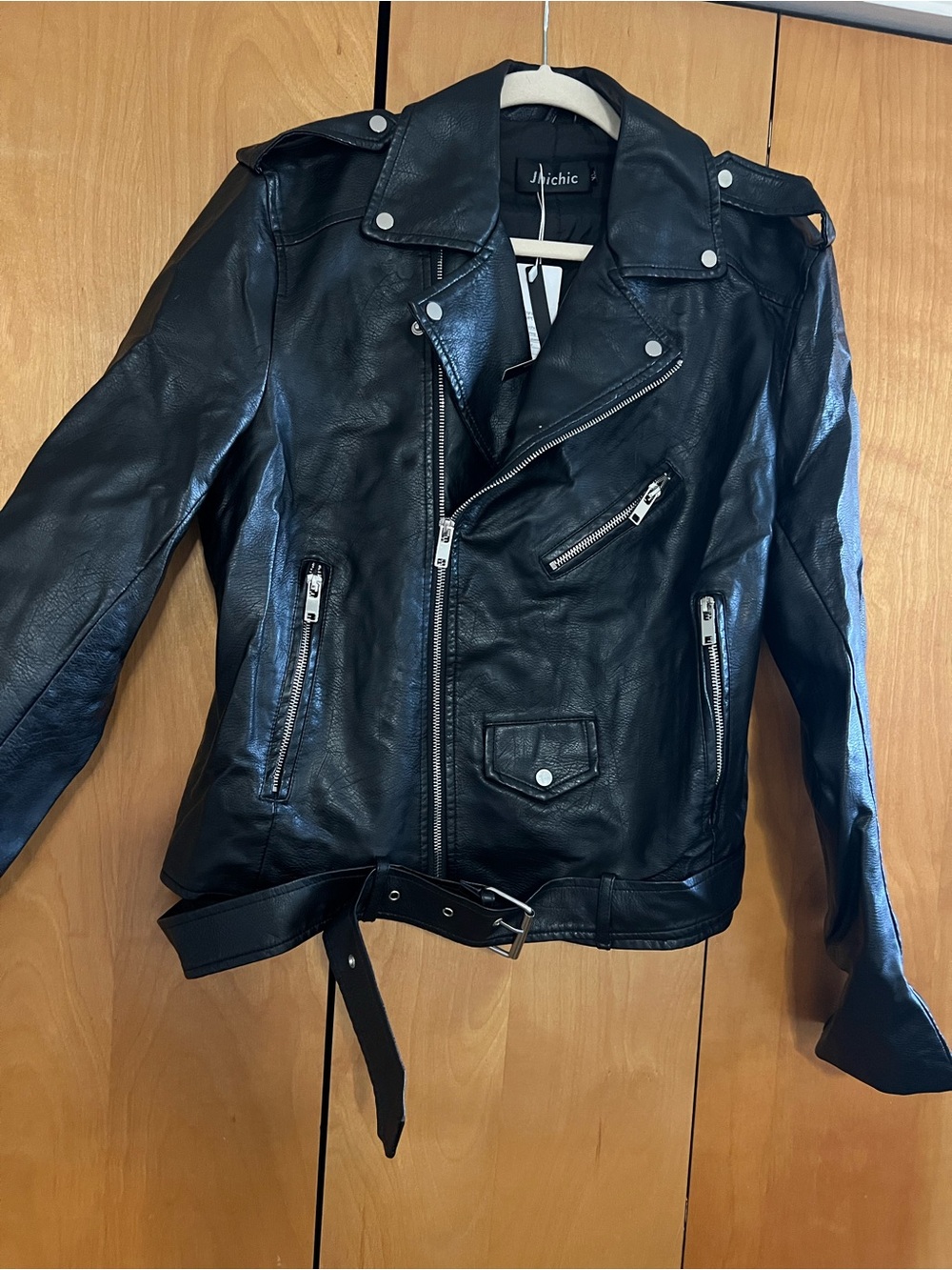 Chic Black Biker Leather Jacket